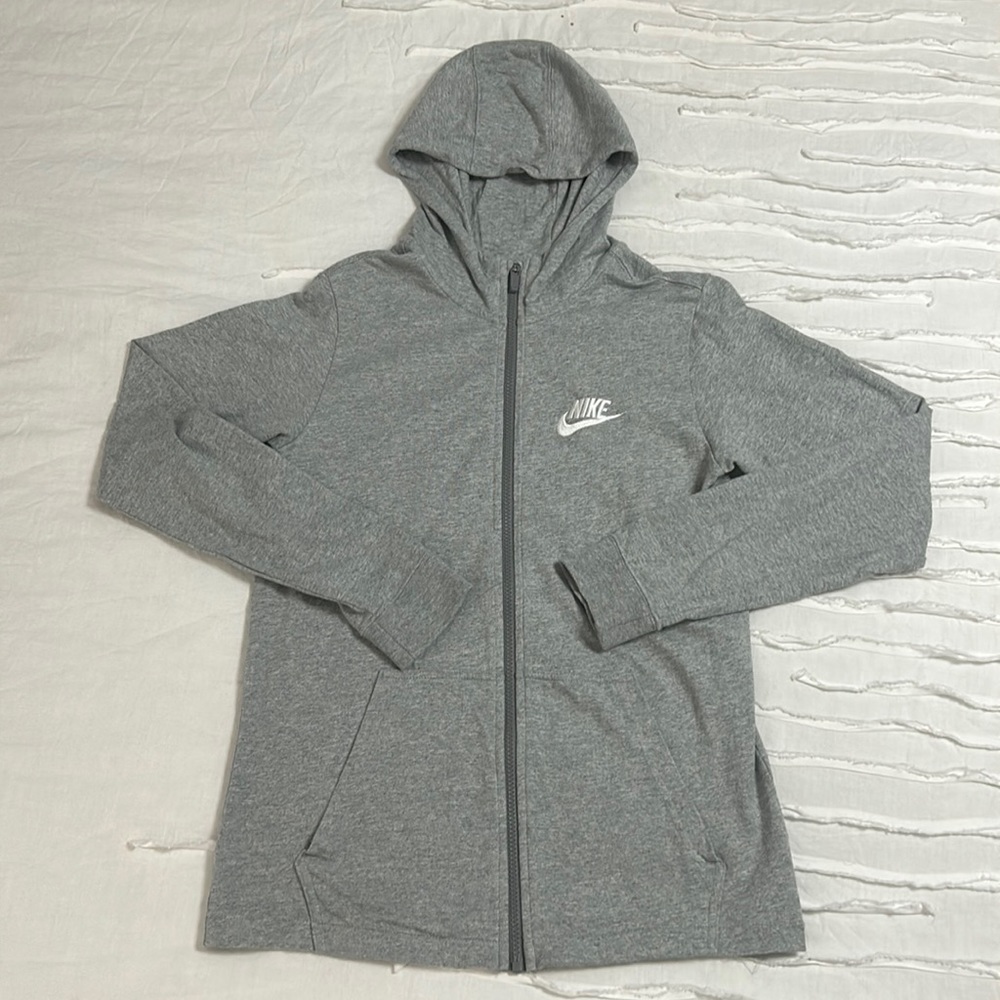 Nike Full Zip Gray Hoodie with Pockets - Girls Size XL/Women’s Medium
